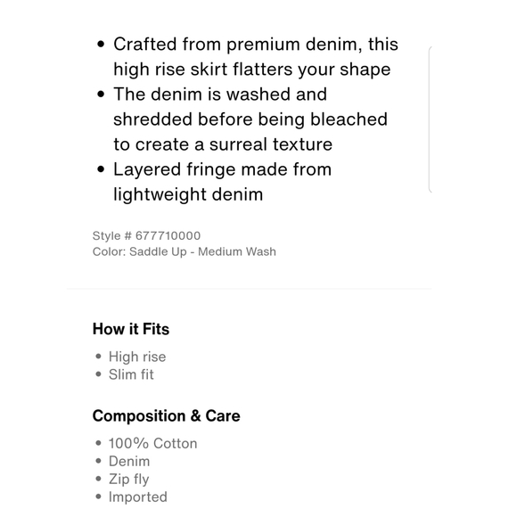 FREE Shipping! Levi's® High Rise Fringe Skirt - Picture 11 of 11